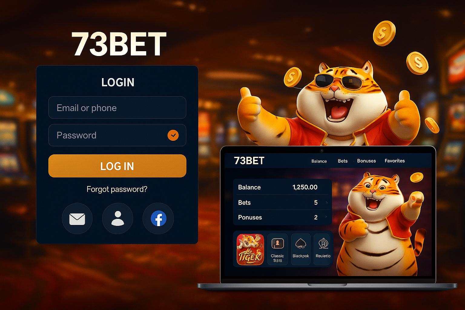 Criar uma nova Conta no plataforma 73BET